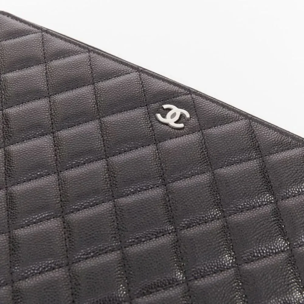 Chanel 2024 Portfolio Case Black Quilted Leather Document Case